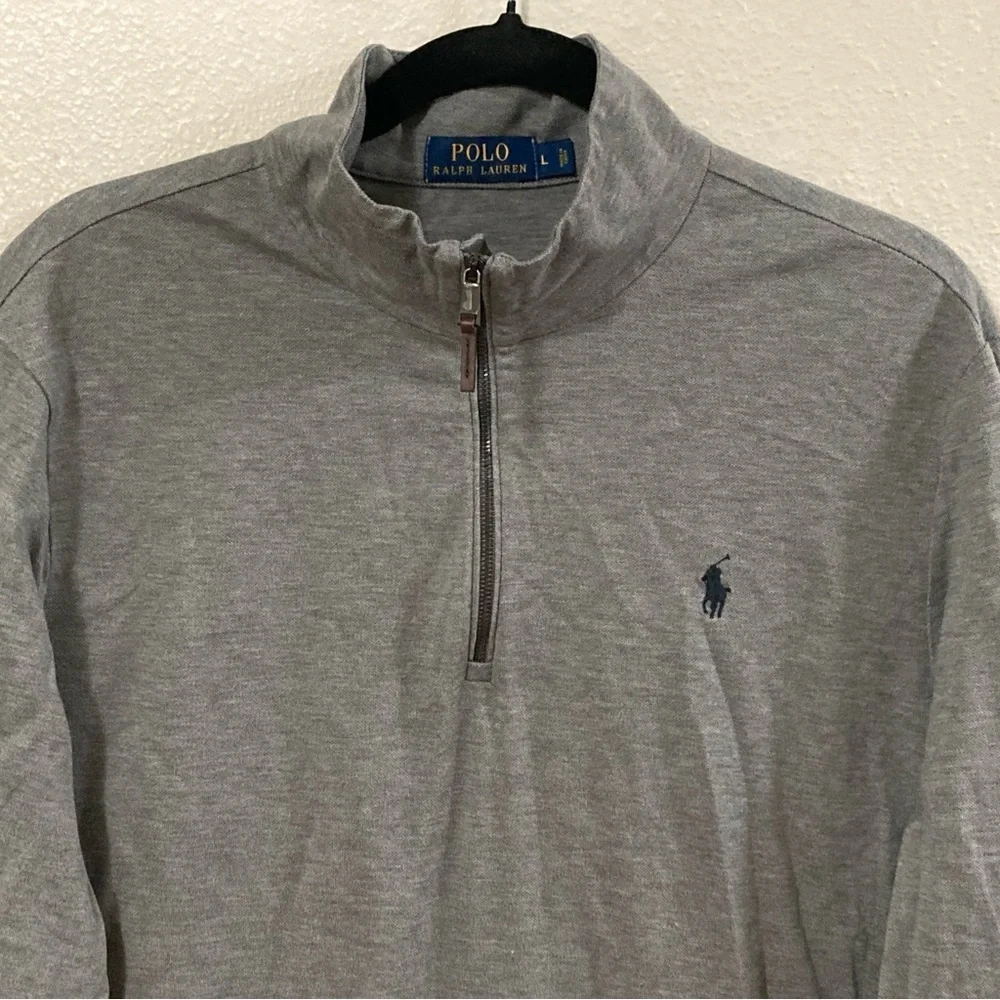 Polo by Ralph Lauren Men's Gray Quarter-Zip Shirt L Gray - Picture 3 of 15